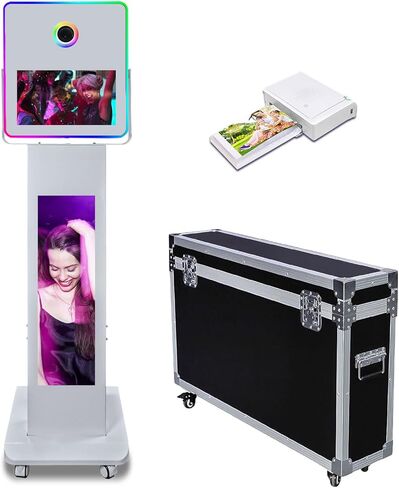 آلة كشك الصور مع شاشة LCD مقسمة مقاس 29 بوصة، وإضاءة ملء RGB جديدة، وشاشة تعمل باللمس مرآة مقاس 15.6 بوصة كشك تصوير للحفلات وحفلات الزفاف (آلة كشك الصور) in Saudi Arabia