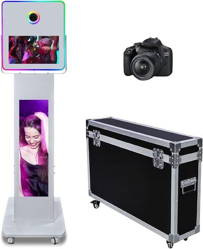 آلة كشك الصور مع شاشة LCD مقسمة مقاس 29 بوصة، وإضاءة ملء RGB جديدة، وشاشة تعمل باللمس مرآة مقاس 15.6 بوصة كشك تصوير للحفلات وحفلات الزفاف (آلة كشك الصور) in Saudi Arabia