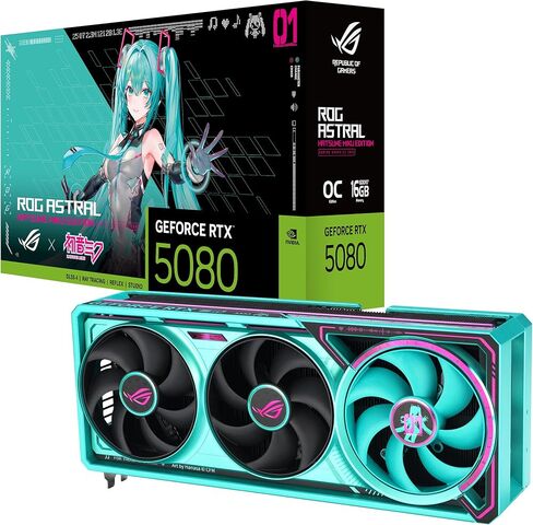 ASUS ROG Astral GeForce RTX™ 5080 16GB GDDR7 White OC Edition - بطاقة رسومات رباعية المروحة توفر تدفق هواء وضغط هواء غير مسبوق لأداء مثالي in Saudi Arabia