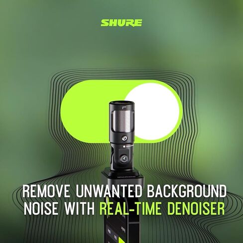 ميكروفون Shure MV88 USB-C للتسجيل المحمول، ميكروفون لاسلكي محمول لتسجيل الفيديو مع وضع المستوى التلقائي، مزيل الضوضاء في الوقت الحقيقي لإلغاء الضوضاء الذكي و4 أنماط قطبية، أسود in Kuwait