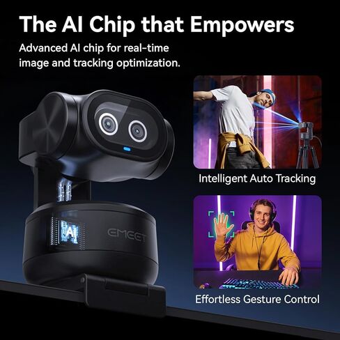 EMEET PIXY Dual-Camera AI-Powered PTZ Camera 4K, AI Tracking | PDAF&AI Autofocus 0.2s, 1/2.55'' Sony Sensor, 3 Mics, Presets, 4K Webcam for Streaming and OBS/Twitch/Switch 2 Compatible in Saudi Arabia