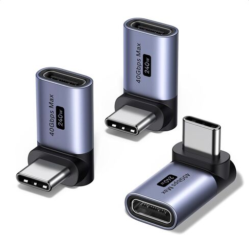 محول USB C 90 درجة من UGREEN، 3 حزم، محول USB C ذكر إلى أنثى بزاوية قائمة [40 جيجابت في الثانية، 240 وات، 8K 60 هرتز] متوافق مع Switch 2، Steam Deck، ROG Ally، MacBook، iPhone 17/16، iPad، Thunderbolt 4 in Kuwait