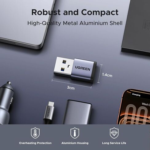 UGREEN USB to USB C Adapter 5 Pack, 10Gbps USBC Female to A Male Adapter, Type C USB C Cable Converter for iPhone 17 16 15 14 13 Plus Pro Max,iPad Air Mini 6 7,Samsung Galaxy S23 S24,iPad Air in Saudi Arabia
