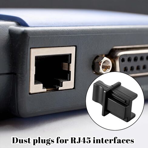 50 Pcs RJ45 Dust Covers Caps Ethernet LAN Port Protector Black Silicone Ethernet Hub Port RJ45 Anti-Dust Silicone Plugs Protector Stopper Cap for Female Ports Protectors Switch Router Media Converter in Kuwait