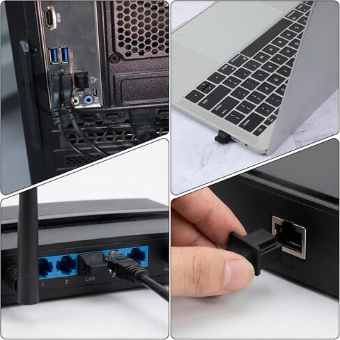 50 Pcs RJ45 Dust Covers Caps Ethernet LAN Port Protector Black Silicone Ethernet Hub Port RJ45 Anti-Dust Silicone Plugs Protector Stopper Cap for Female Ports Protectors Switch Router Media Converter in Kuwait