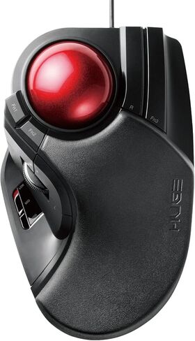 ELECOM Huge Plus Wireless Trackball Mouse, Ergonomic 52mm Large Ball, Multi-Connection Bluetooth, 2.4GHz Wireless, Wired, 10 Programmable Buttons, Rechargeable, Silent Clicks, for Windows PC Mac iPad in Saudi Arabia