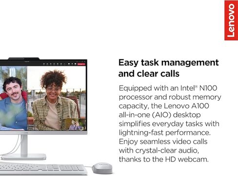 كمبيوتر مكتبي Lenovo Core i3 الكل في واحد مقاس 24 بوصة عالي الدقة بالكامل • ذاكرة وصول عشوائي (RAM) سعة 16 جيجابايت • محرك أقراص SSD سعة 512 جيجابايت • Intel Core • لوحة مفاتيح وماوس سلكية • نظام التشغيل Windows 11 in Kuwait
