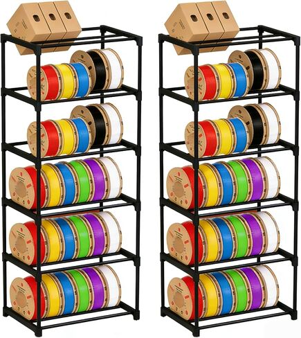 3D Printer Filament Storage Rack, 9-Tier Modular Metal Spool Holder, Holds 54×1kg Spools, Customizable 4 Tiers & 5 Tiers Filament Rack, Tool-Free Assembly for Home, Office Workshop, Studio in Kuwait