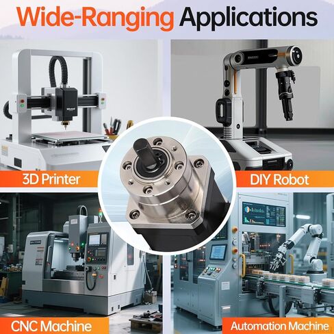 5.18:1 Geared Nema 17 Stepper Motor with Integrated Planetary Gearbox 1.8‌°‌ 2 Phase High Torque 0.55Nm(77.89oz·in) Bipolar 1.7A 2Ω 77mm 4-Lead Shaft 20mm φ8mm Cable 1M 3D Printer DIY CNC in Kuwait
