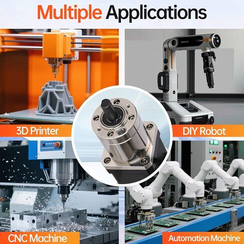 99.05:1 Geared Nema 17 Stepper Motor with Integrated Planetary Gearbox 1.8‌°‌ 2 Phase High Torque 0.55Nm(77.89oz·in) Bipolar 1.7A 2Ω 91mm 4-Lead Shaft 20mm φ8mm Cable 1M 3D Printer DIY CNC in Kuwait