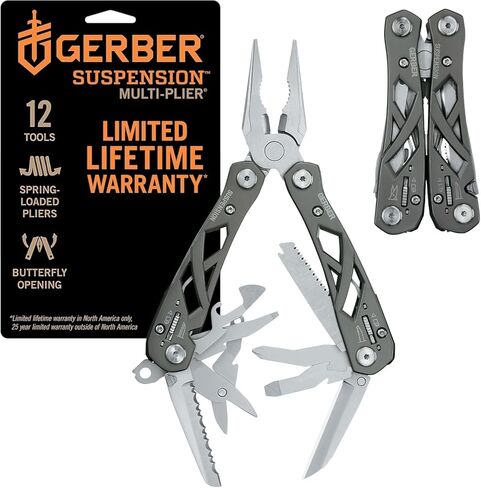 أداة Gerber Gear Suspension-NXT 15 في 1 EDC متعددة مع سكين جيب، كماشة أنف إبرة وأدوات تقشير الأسلاك، هدايا للرجال، معدات البقاء والتخييم، من الفولاذ المقاوم للصدأ in Saudi Arabia