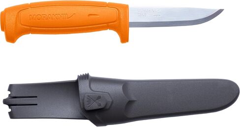 سكين Morakniv Craftline Basic 511 ذو شفرة ثابتة من الفولاذ عالي الكربون وغمد كومبي، شفرة 3.6 بوصة in Kuwait