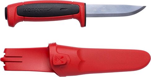سكين Morakniv Craftline Basic 511 ذو شفرة ثابتة من الفولاذ عالي الكربون وغمد كومبي، شفرة 3.6 بوصة in Kuwait