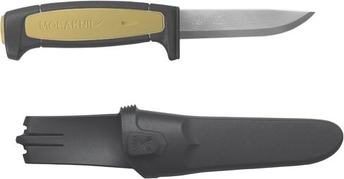 سكين Morakniv Craftline Basic 511 ذو شفرة ثابتة من الفولاذ عالي الكربون وغمد كومبي، شفرة 3.6 بوصة in Kuwait