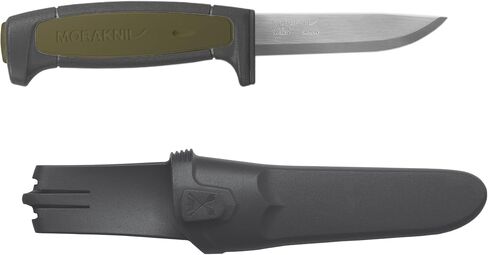 سكين Morakniv Craftline Basic 511 ذو شفرة ثابتة من الفولاذ عالي الكربون وغمد كومبي، شفرة 3.6 بوصة in Kuwait