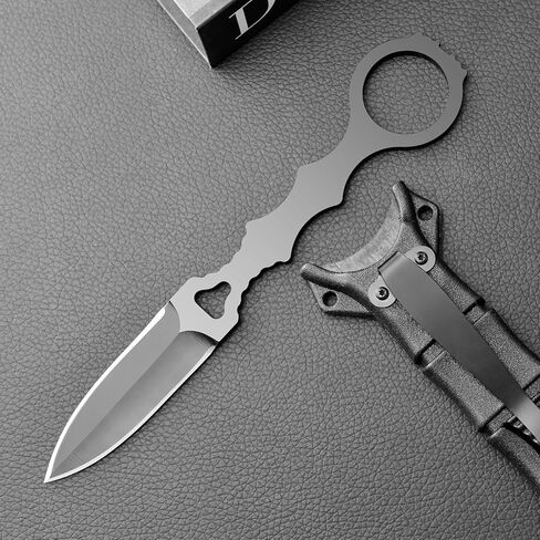 Tactical Fixed Blade Knife，6.7in Full Tang Camping Knives for Outdoor Survival，440C Stainless Steel EDC Knife with Kydex Sheath,Ergonomic Handle in Kuwait