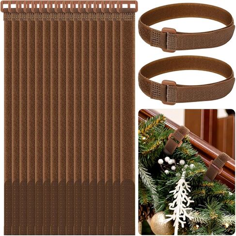100 Pcs 12 Inch Christmas Garland Ties, Adjustable Holiday Garland Ties, Reusable Fastening Cable Strap Nylon Hook and Loop Strap for Christmas Tree Wreath Stairway Decoration(100 Pcs,Green) in Saudi Arabia