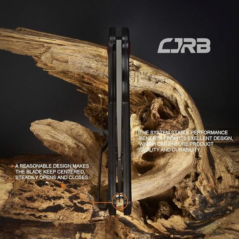 سكين جيب CJRB Crag قابل للطي، 3.43 بوصة AR-RPM9 شفرة فولاذية بمقبض من ألياف الكربون سكين EDC مع مشبك جيب للرجال والنساء والتخييم والمشي لمسافات طويلة، أسود (J1904) in Kuwait