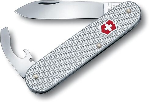 سكين الجيش السويسري Victorinox Bantam Alox، سكين جيب سويسري 5 وظائف مع شفرة كبيرة ومفك براغي وفتاحة زجاجات - فضي in Kuwait
