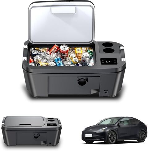 ثلاجة سيارة لـ Tesla Model Y 12V Fridge Cooler 2019-2025،21QT(20L) فريزر سيارة -4 ℉-50 ℉ للسفر في الهواء الطلق / التخييم / الاستخدام المنزلي مع زر التحكم باللمس، ضاغط جودة منخفض الضوضاء، بارد سريع. in Kuwait