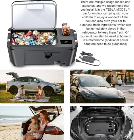 ثلاجة سيارة لـ Tesla Model Y 12V Fridge Cooler 2019-2025،21QT(20L) فريزر سيارة -4 ℉-50 ℉ للسفر في الهواء الطلق / التخييم / الاستخدام المنزلي مع زر التحكم باللمس، ضاغط جودة منخفض الضوضاء، بارد سريع. in Kuwait