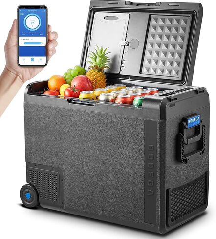 BODEGACOOLER 12 Volt Car Refrigerator, 61Quart Car Fridge WIFI APP Control, Protable Freezer -4℉-68℉, RV Electric Cooler 12/24V DC 100-240V AC for Outdoor, Truck, Van, Vehicles, Camping, Travel in Saudi Arabia