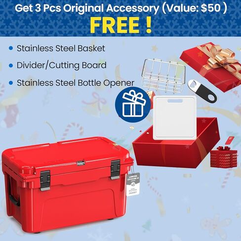 Rotomolded Hard Cooler, Portable Small Ice Chest with 3-Inch Insulation, Heavy-Duty Beach Cooler for Camping, Fishing, Boating, Picnic, BBQ, Travel in Saudi Arabia