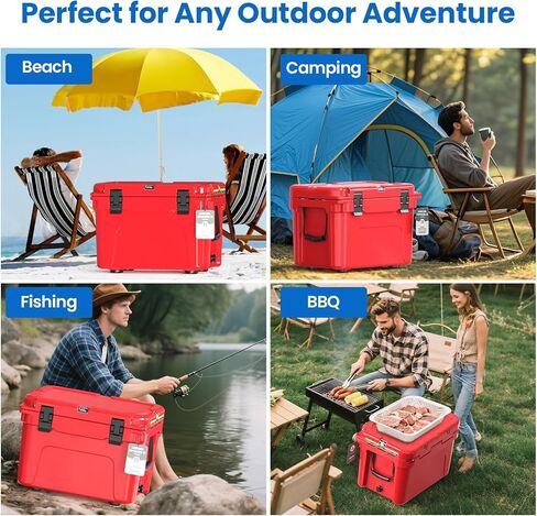 Rotomolded Hard Cooler, Portable Small Ice Chest with 3-Inch Insulation, Heavy-Duty Beach Cooler for Camping, Fishing, Boating, Picnic, BBQ, Travel in Saudi Arabia