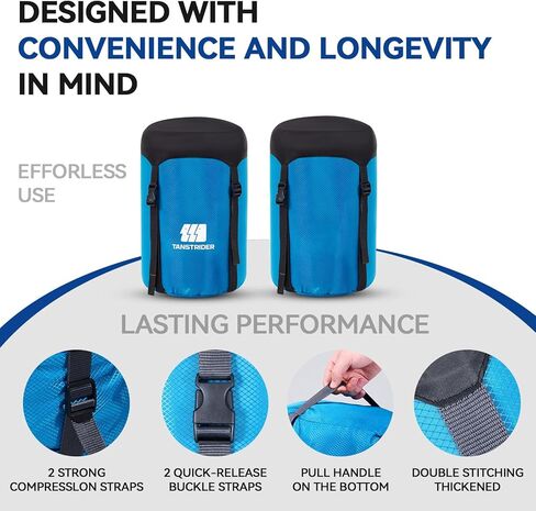 كيس ضغط لحقيبة النوم، أزرق 29 لتر مقاوم للماء وخفيف الوزن من النايلون خفيف الوزن وموفر للمساحة كيس تخزين كيس النوم للتخييم والمشي لمسافات طويلة والسفر والخارج وحقائب الظهر in Kuwait