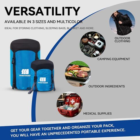 كيس ضغط لحقيبة النوم، أزرق 29 لتر مقاوم للماء وخفيف الوزن من النايلون خفيف الوزن وموفر للمساحة كيس تخزين كيس النوم للتخييم والمشي لمسافات طويلة والسفر والخارج وحقائب الظهر in Kuwait