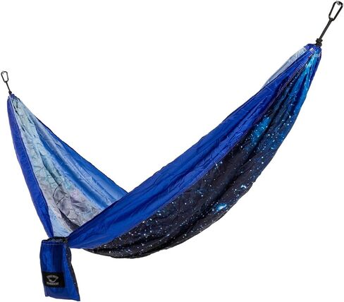 Nags Head Hammocks Double Galaxy Camping Hammock with 2 Tree Straps, Triple Stitched Durable Nylon Material, Compact Design for Backpacking, Travel, Beach, Backyard, Patio, Hiking in Saudi Arabia