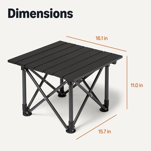 Amazon Basics Camping Table, Made of Alloy Steel and Aluminum, Small, Folding, Camping Essentials, Black in Saudi Arabia