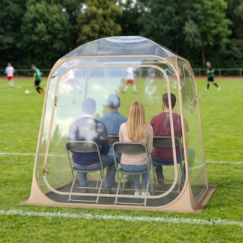 Tangkula All Weather Sports Tent for 2-4 People, 7x7 Ft Pop Up Outdoor Clear Bubble Tent with Waterproof Tarp Floor, Stakes, Wind Ropes, Sandbags, Carrying Bag for Sports Fishing Camping Cheering in Saudi Arabia