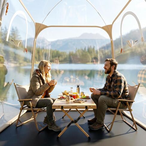 Tangkula All Weather Sports Tent for 2-4 People, 7x7 Ft Pop Up Outdoor Clear Bubble Tent with Waterproof Tarp Floor, Stakes, Wind Ropes, Sandbags, Carrying Bag for Sports Fishing Camping Cheering in Saudi Arabia