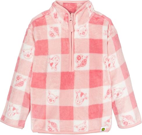 John Deere Farm Animals Girls Half Zip Woobie Sweetshirt Sisteries (2T - 4T) in Saudi Arabia