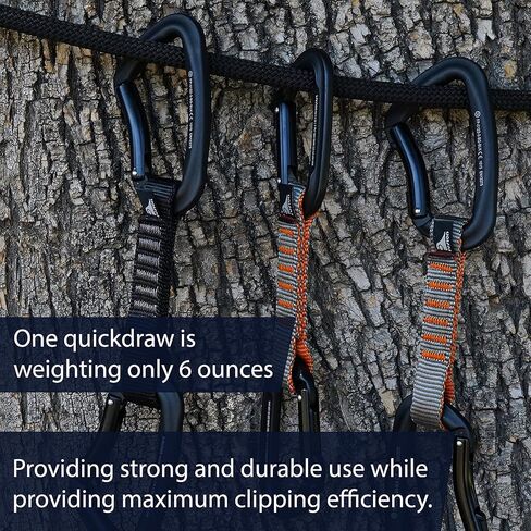 Fusion Climb 6-Pack 11cm Quickdraw Set with Techno Zoom Bent Gate Carabiner/Techno Zoom Bent Gate Carabiner, Universal in Saudi Arabia