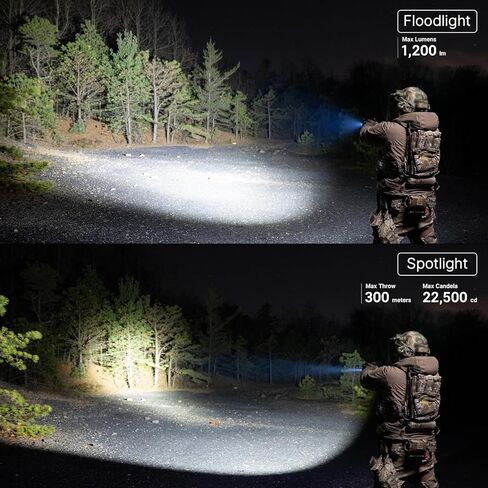 OLIGHT PL X Tactical Flashlight Rechargeable USB-C Dual Beams Strobe Combo 22,500 Candelas Spotlight and 1,200 Lumens Floodlight Adjustable & Reversible Lugs, for 1913 / GL Rail Mount (Matte Black) in Saudi Arabia