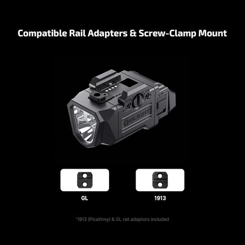 OLIGHT PL X Tactical Flashlight Rechargeable USB-C Dual Beams Strobe Combo 22,500 Candelas Spotlight and 1,200 Lumens Floodlight Adjustable & Reversible Lugs, for 1913 / GL Rail Mount (Matte Black) in Saudi Arabia