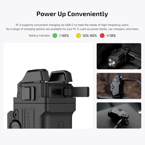 OLIGHT PL X Tactical Flashlight Rechargeable USB-C Dual Beams Strobe Combo 22,500 Candelas Spotlight and 1,200 Lumens Floodlight Adjustable & Reversible Lugs, for 1913 / GL Rail Mount (Matte Black) in Saudi Arabia