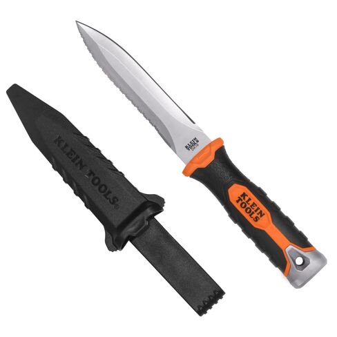 KLEIN TOOLS DK16 Double-Edged Duct Knife, Serrated Stainless Steel Blade, Designed for Duct Board and Insulation, Fixed Blade Knife with Sheath, 5-1/2-Inch in Saudi Arabia