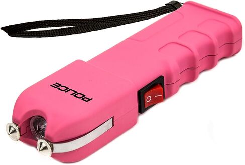 POLICE Stun Gun for Self Defense 928 - High Voltage Rechargeable with LED Flashlight, Compact & Heavy Duty, Personal Security for Women - Pink in Saudi Arabia