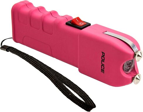 POLICE Stun Gun for Self Defense 928 - High Voltage Rechargeable with LED Flashlight, Compact & Heavy Duty, Personal Security for Women - Pink in Saudi Arabia