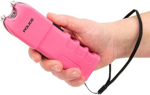 POLICE Stun Gun for Self Defense 928 - High Voltage Rechargeable with LED Flashlight, Compact & Heavy Duty, Personal Security for Women - Pink in Saudi Arabia