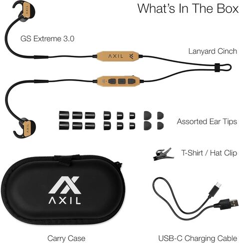 حماية الأذن من AXIL GS Extreme 3.0 - تان صحراوي - تحسين السمع وعزل الضوضاء سماعات أذن بلوتوث - حماية السمع 5X للرماية والسفر والعمل والحفلات الموسيقية in Kuwait