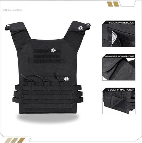 Tactical Outdoors Vest,Fully Adjustable Breathable,Lightweight Modular Paintball Police Airsoft Vest in Kuwait