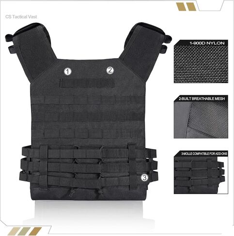 Tactical Outdoors Vest,Fully Adjustable Breathable,Lightweight Modular Paintball Police Airsoft Vest in Kuwait