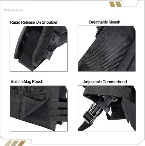 Tactical Outdoors Vest,Fully Adjustable Breathable,Lightweight Modular Paintball Police Airsoft Vest in Kuwait