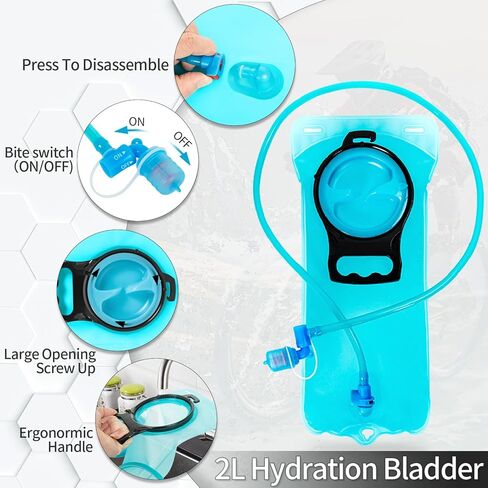 Hydration Backpack with 2L Water Bladder, Lightweight Hydro Pack for Cycling, Running, Hiking, Climbing in Saudi Arabia