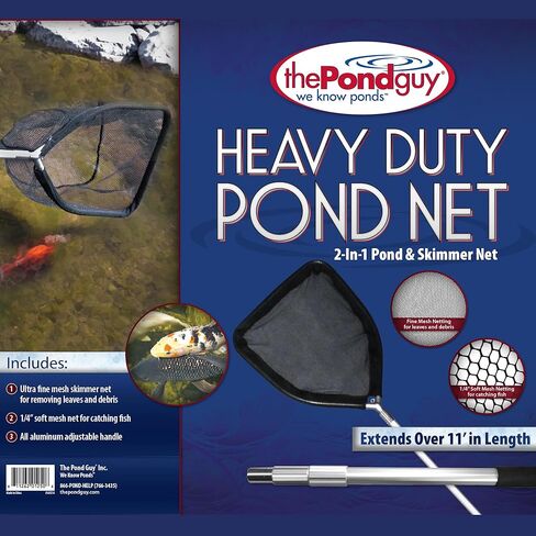 The Pond Guy Heavy Duty Telescopic Fish & Utility Net Combo, Adjustable Aluminum Pole & Mesh Netting, Water Garden Maintenance & Fishing Equipment in Saudi Arabia