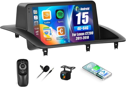 4G + 64G ستيريو سيارة أندرويد لكزس CT200 2011 2012 2013 2014 2015 2016 2017 2018 مع Carplay اللاسلكي Android Auto 9 بوصة تعمل باللمس رئيس وحدة استبدال الكاميرا الاحتياطية WiFi GPS RDS Bluetooth in Kuwait